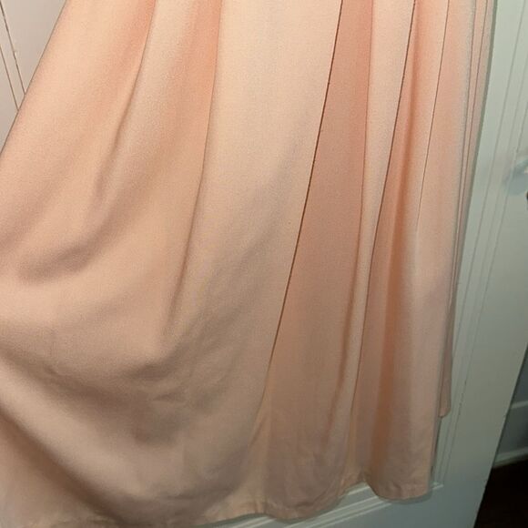Vintage 70s/80s Bedford Fair Peachy Pink Full Pleat Front Midi Skirt - Picture 4 of 6